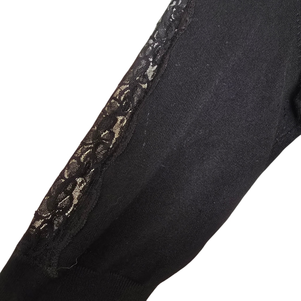 Lane Bryant Black V-Neck Sweater with Lace Inset - Picture 4 of 5